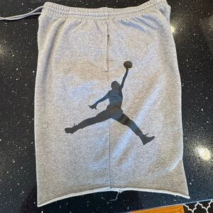 Jordan Gray Athletic Shorts with Black Logo